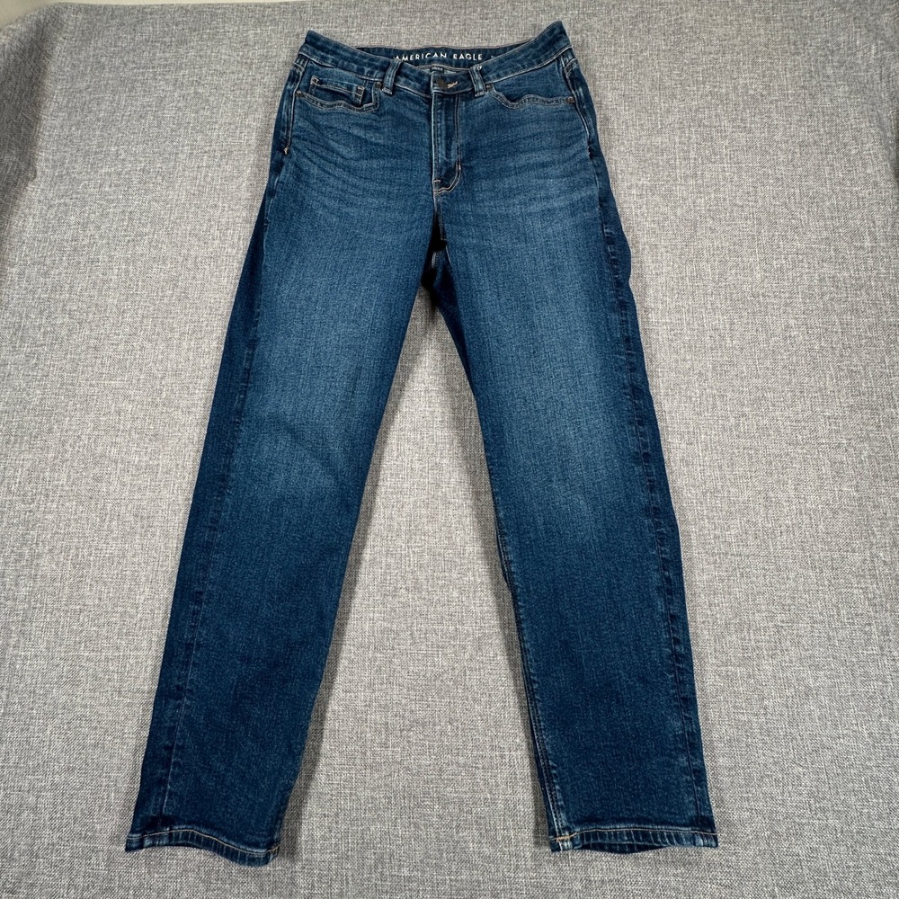 American Eagle Slim Mom Jeans Womens 6 Dark Wash High Rise Stretch Denim Casual